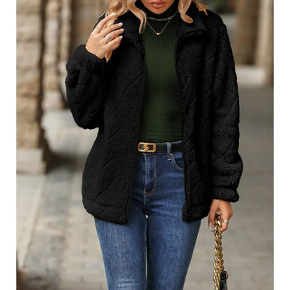 Celine Fleece Vest | Sportief warm Pluche vest met kraag en rits voor dames