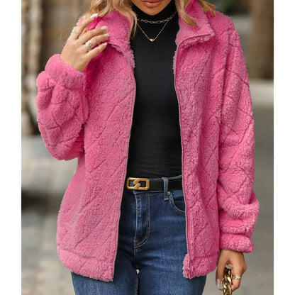 Celine Fleece Vest | Sportief warm Pluche vest met kraag en rits voor dames