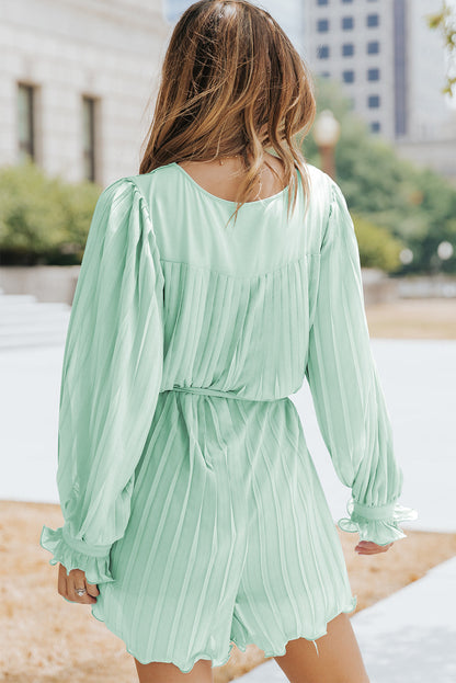 Mintgroene geplooide playsuit