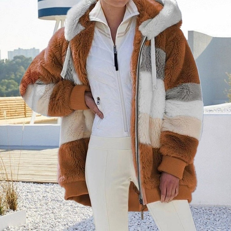ModeParisienne® Phoebe - Heerlijk warm, zacht & stijlvol Pluche Vest met Capuchon