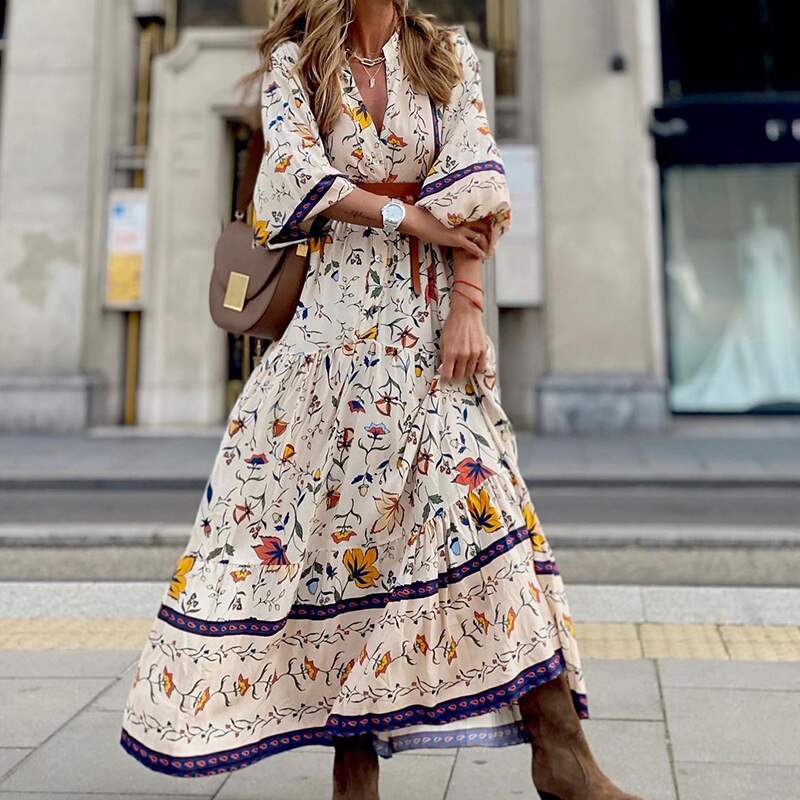 Maxi jurk met boho print