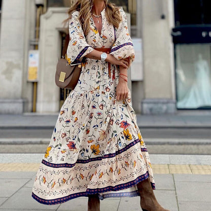 Maxi jurk met boho print