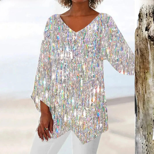 Clementine - Vintage-Top met V-hals