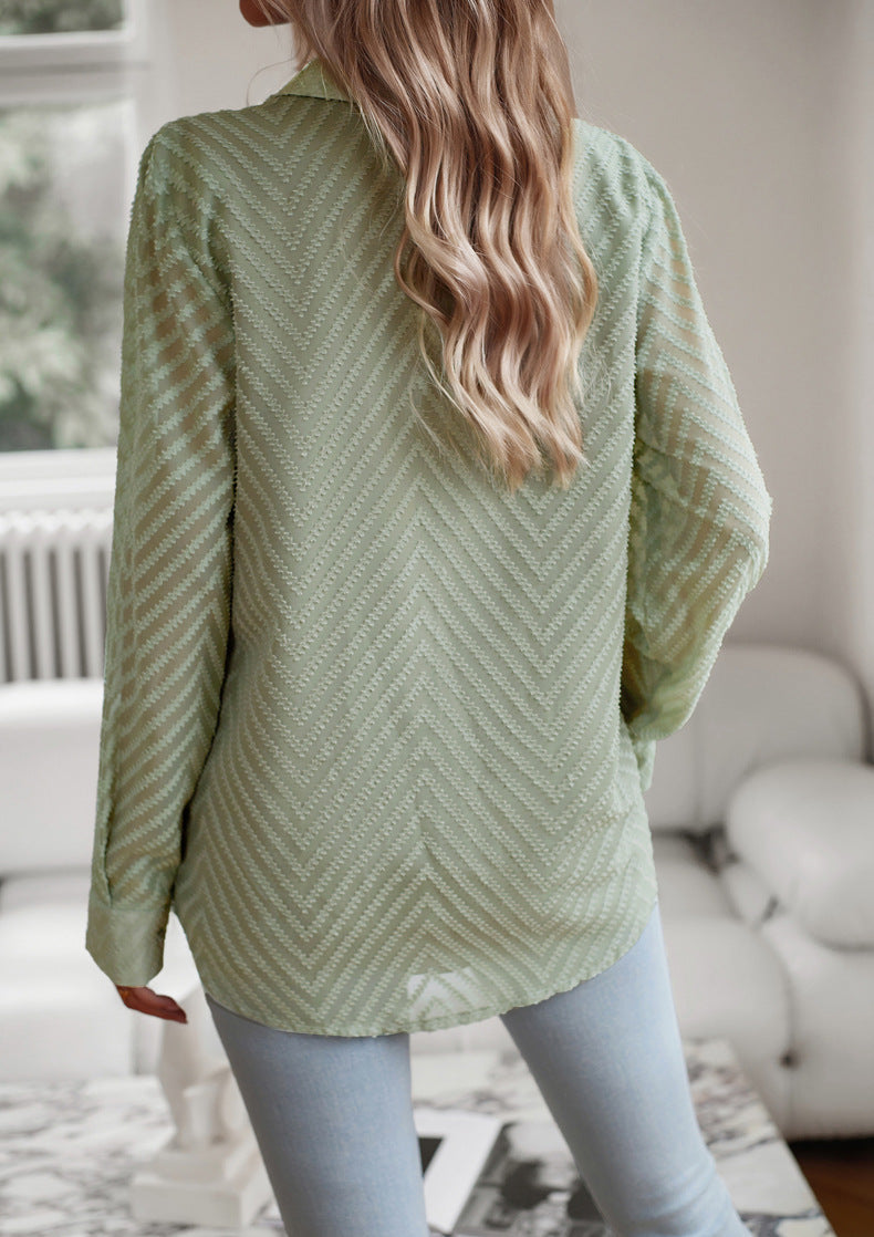 Olijf blouse met patroon