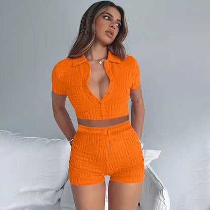 Oranje two piece set van badstof