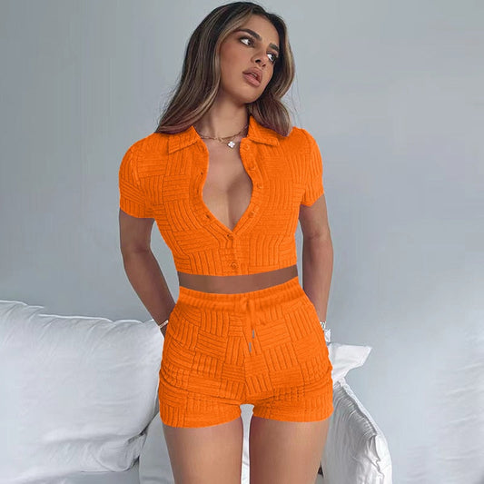 Oranje two piece set van badstof