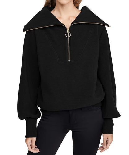 Zwarte oversized trui met grote kraag