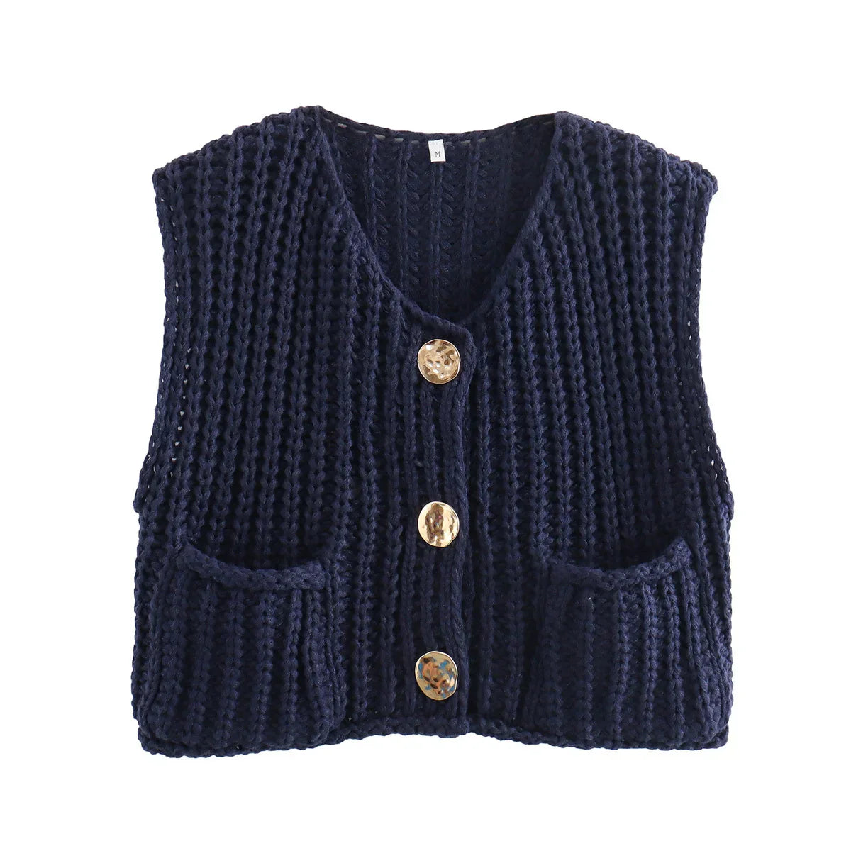 Celina Gebreide Cardigan | Elegant gebreid mouwloos vest met knopen voor dames