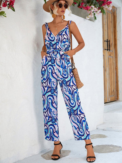 Jumpsuit met blauwe print