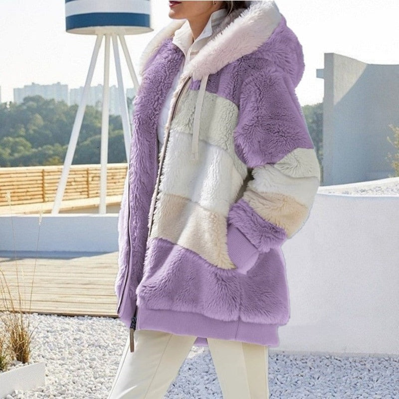 ModeParisienne® Phoebe - Heerlijk warm, zacht & stijlvol Pluche Vest met Capuchon