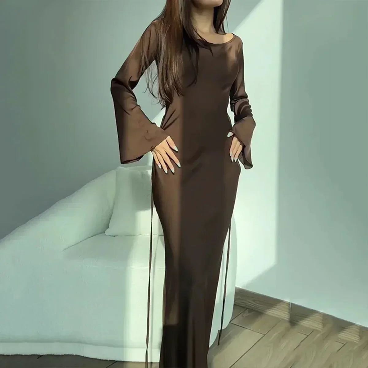 Dina - Elegante jurk met lange mouwen