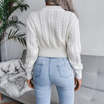 Witte cropped trui met patroon