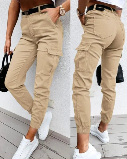 ModeParisienne® Solidad | Cargo Pants met Stretch en Hoge Taille voor Moeiteloze Stijl