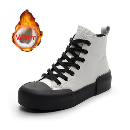 ModeParisienne® Esther - Hoge Sneakers Echt Leer