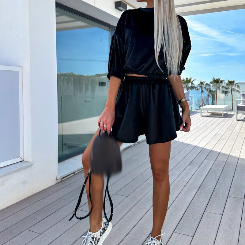 Zwarte velvet comfy set