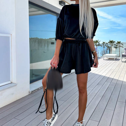 Zwarte velvet comfy set