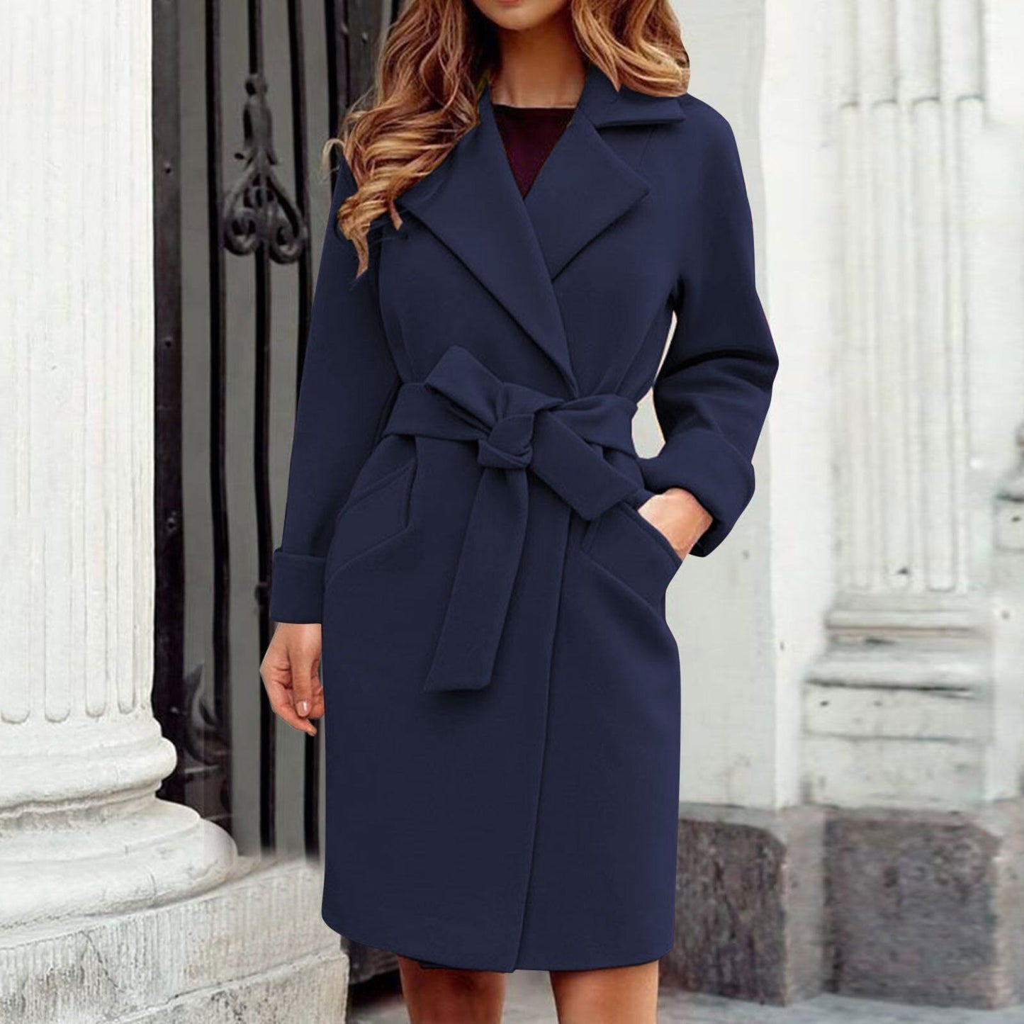 Anie - Langer dames trenchcoat wintermantel