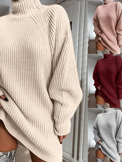 Olivia | Comfortabele Jurk - Sweater met Col