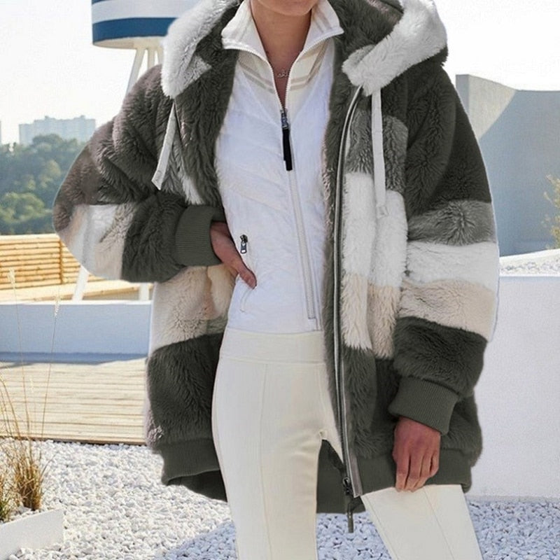 ModeParisienne® Phoebe - Heerlijk warm, zacht & stijlvol Pluche Vest met Capuchon
