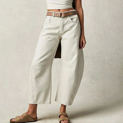 Comfort dames jeans met wijde pijpen