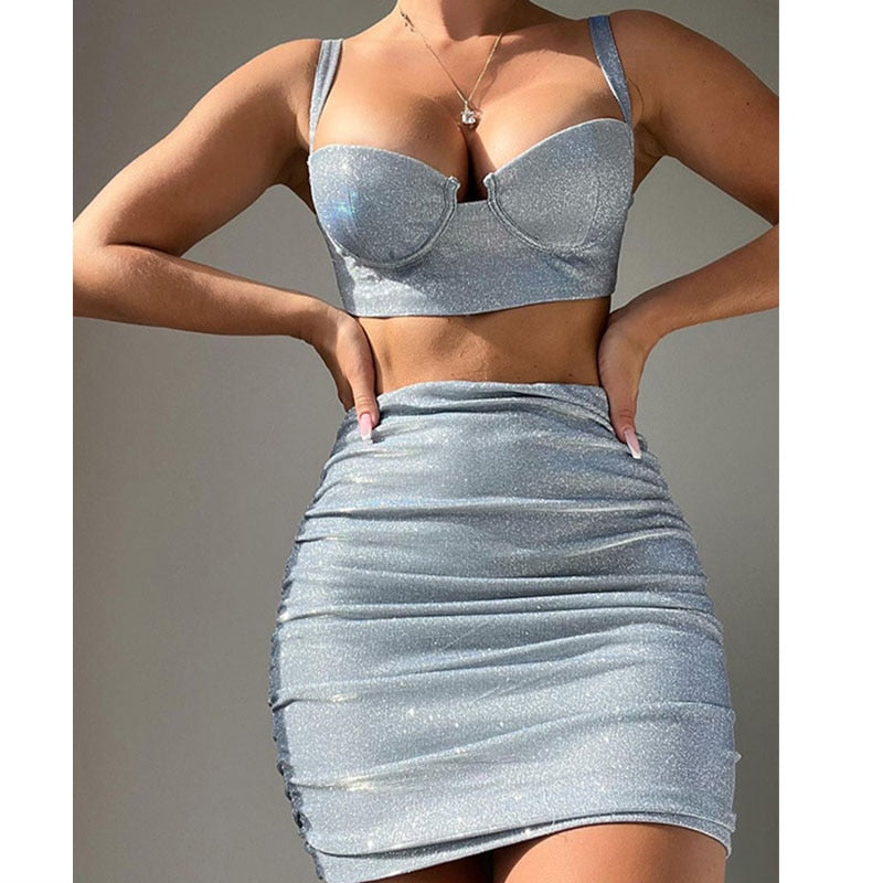 Lichtblauwe glitter co-ord set