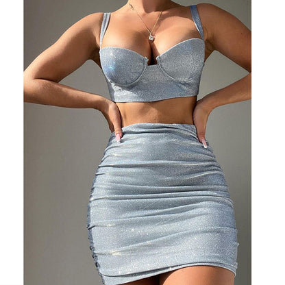 Lichtblauwe glitter co-ord set