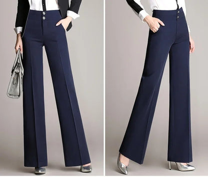 Amy Businessbroek | Stijlvolle moderne hoog getailleerde lange damesbroek