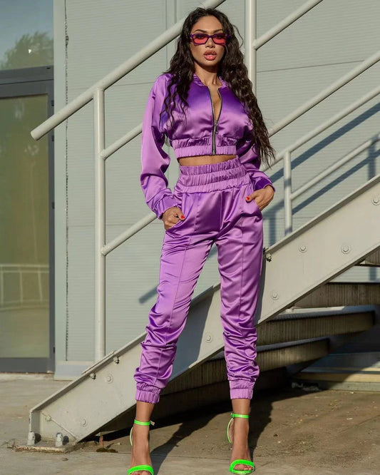 Satijnen tracksuit