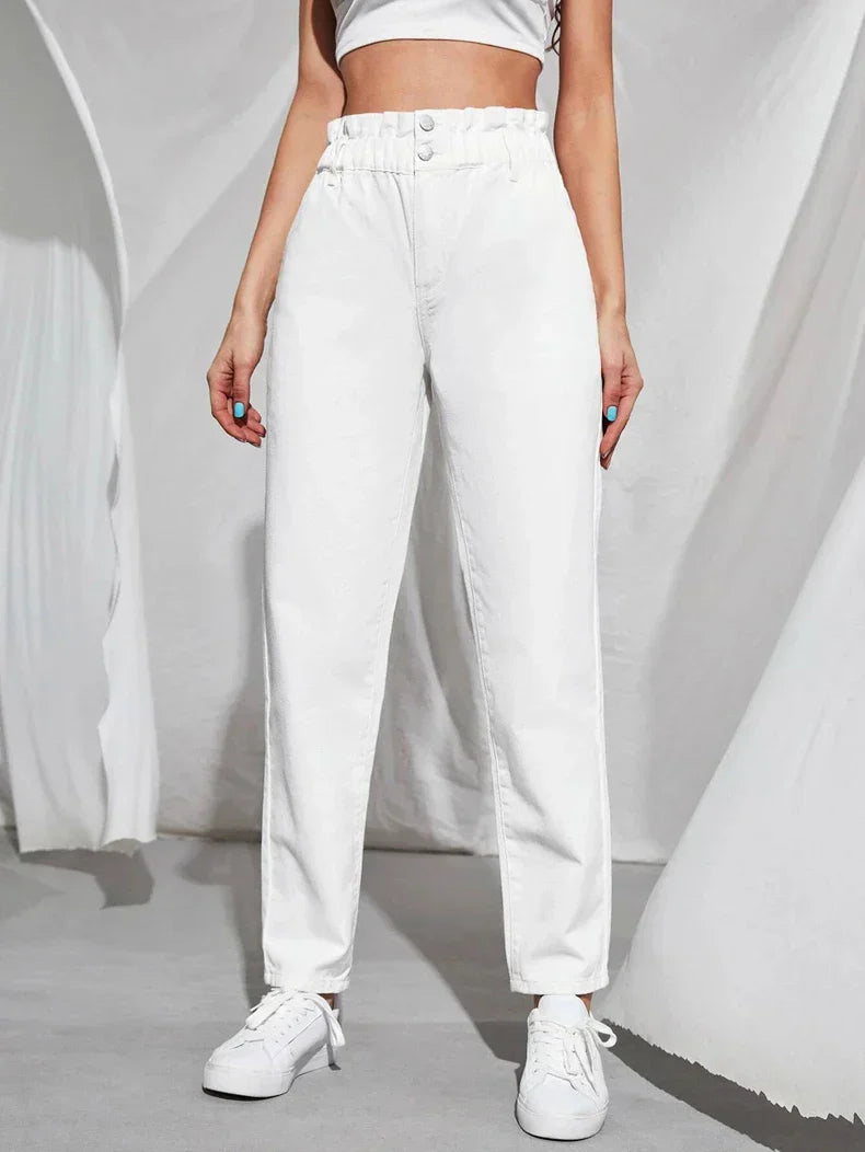 ModeParisienne® Verena - Trendy Rekbare Hoge Taille Jeans voor een Flatterende Silhouette