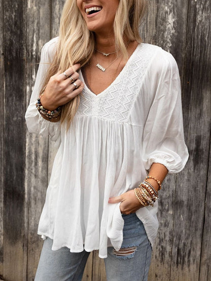 Wit blouse met borduursel