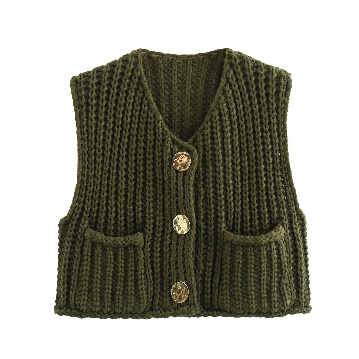 Celina Gebreide Cardigan | Elegant gebreid mouwloos vest met knopen voor dames