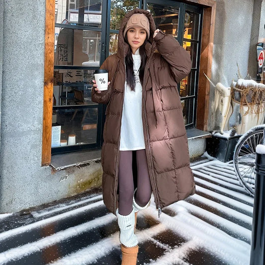 Bernita - Lang winter dons parka jack voor dames met capuchon