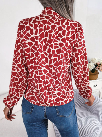 Rood/wit blouse met strik