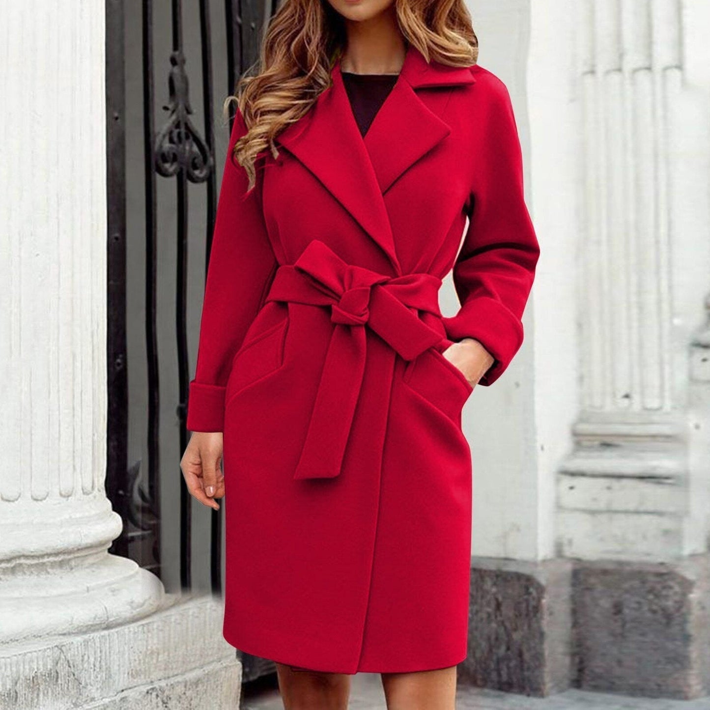 Anie - Langer dames trenchcoat wintermantel