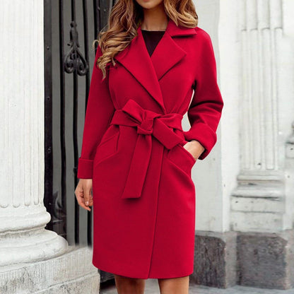 Anie - Langer dames trenchcoat wintermantel