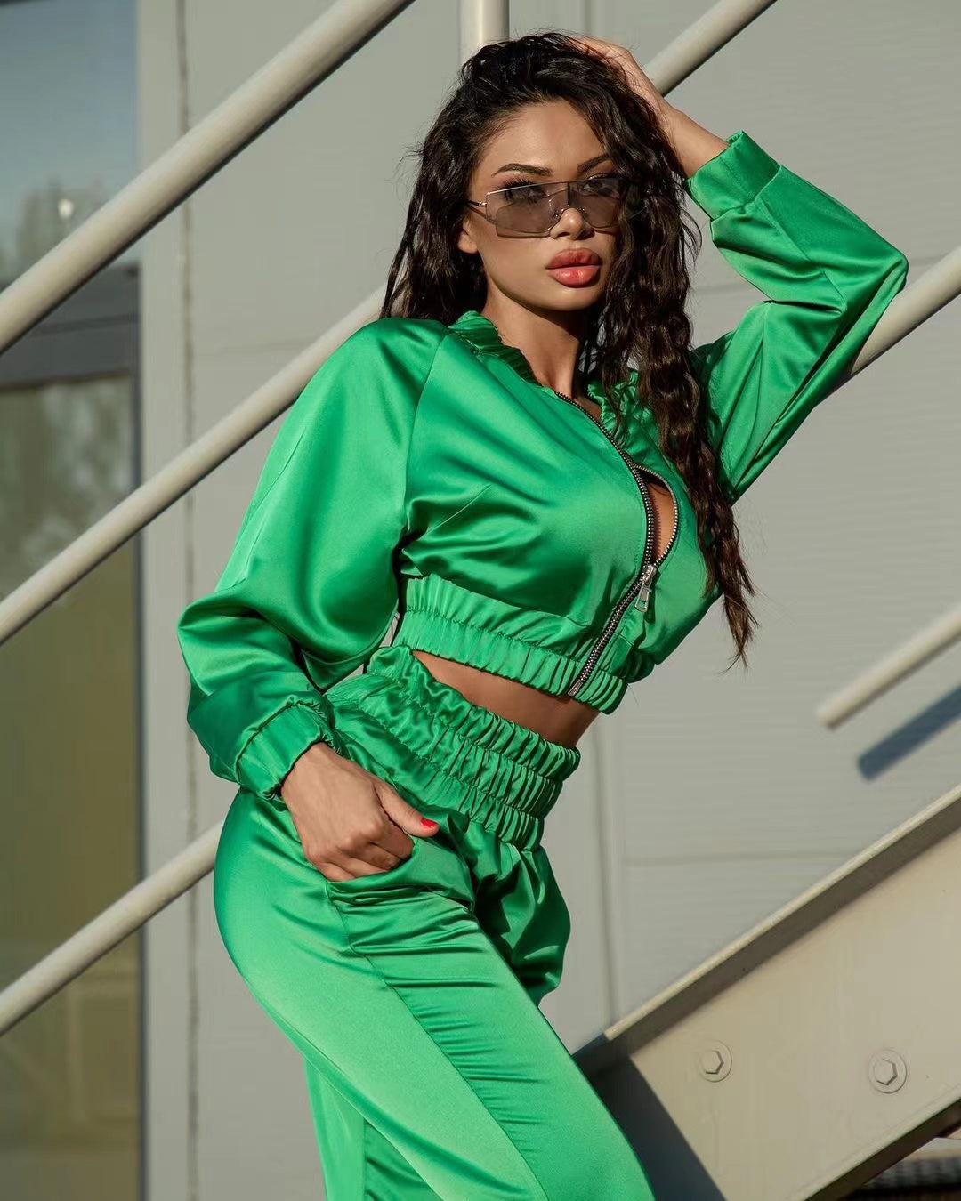 Satijnen tracksuit