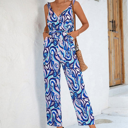 Jumpsuit met blauwe print
