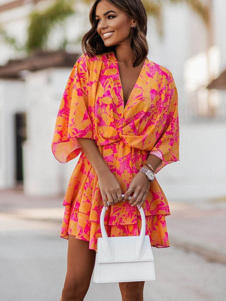 Olive - Bohemian Mini Jurk voor Zomer