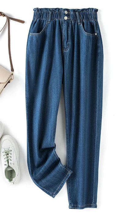 ModeParisienne® Verena - Trendy Rekbare Hoge Taille Jeans voor een Flatterende Silhouette