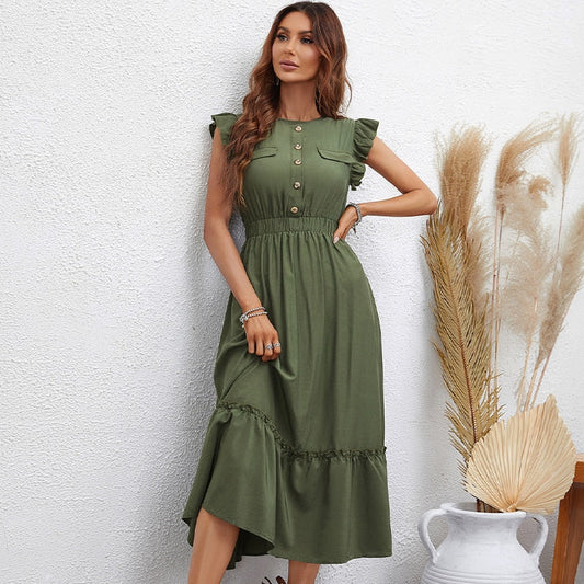 Groene maxi jurk