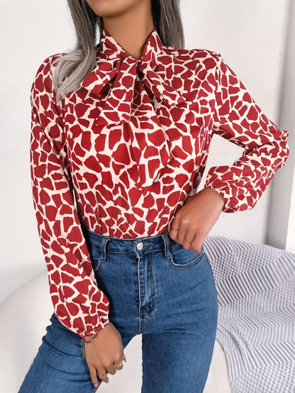 Rood/wit blouse met strik