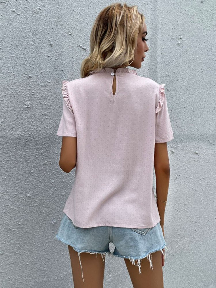 Roze top met korte mouwen