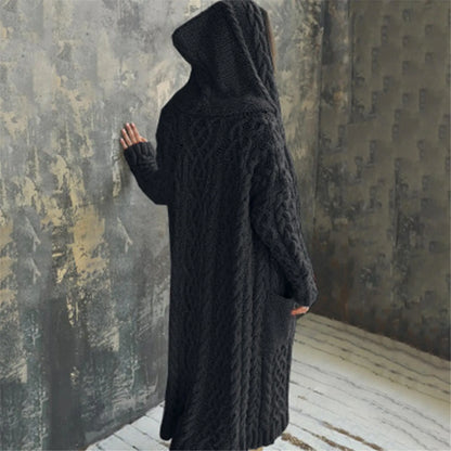 Clara Knitted Cardigan | Trendy oversized gezellig dik gebreid vest met capuchon voor dames