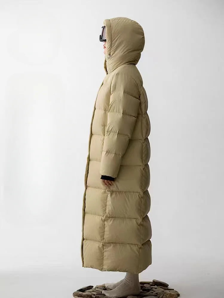 Carman - Lang winter dons parka jack voor dames met capuchon