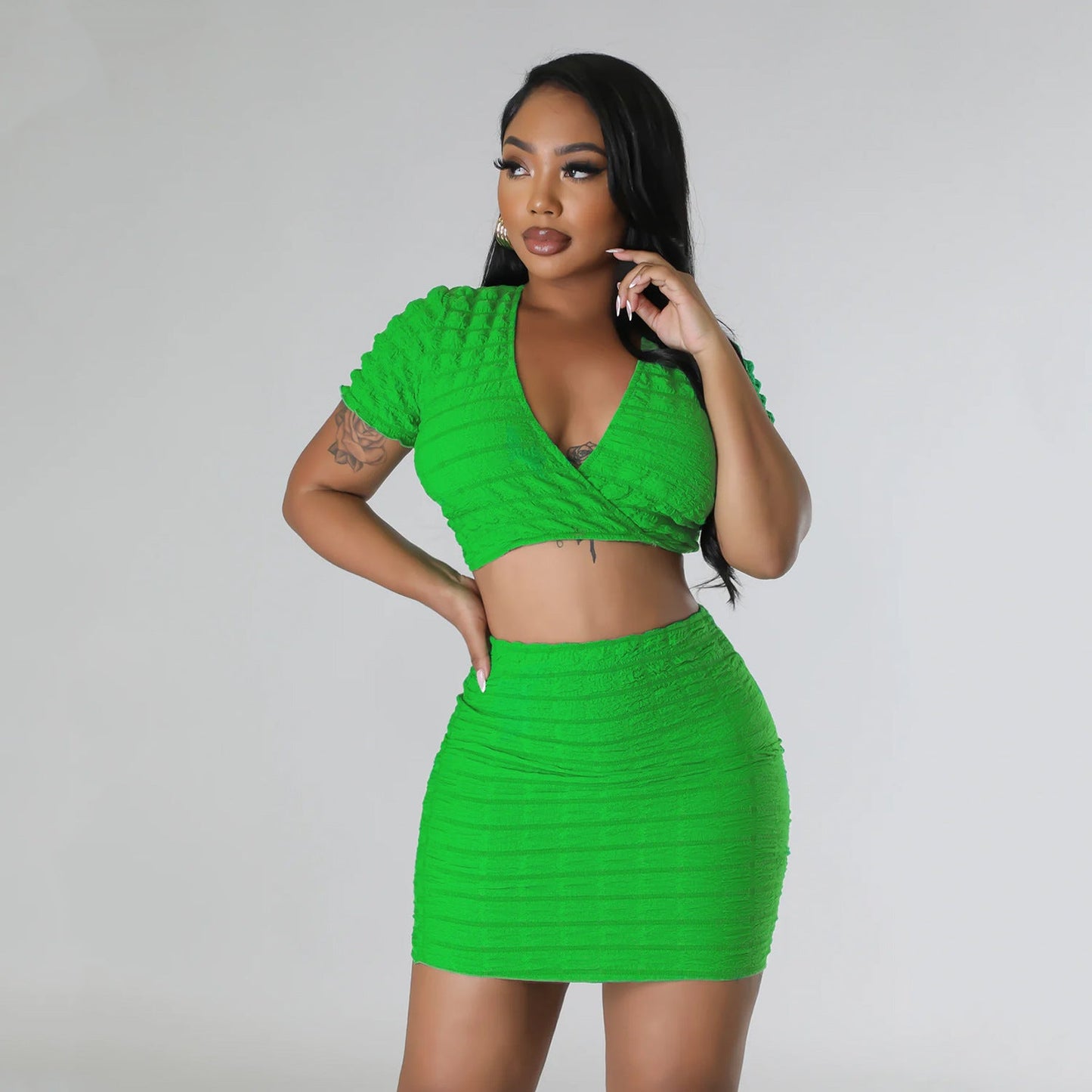 Groene co-ord set met patroon