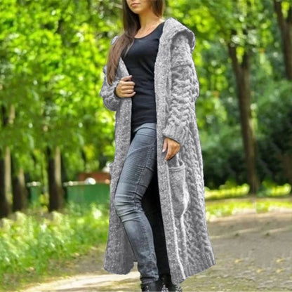 Clara Knitted Cardigan | Trendy oversized gezellig dik gebreid vest met capuchon voor dames