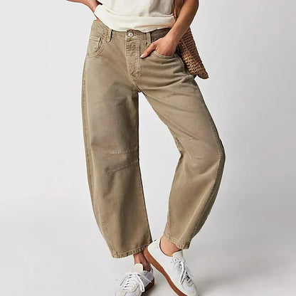 Comfort dames jeans met wijde pijpen
