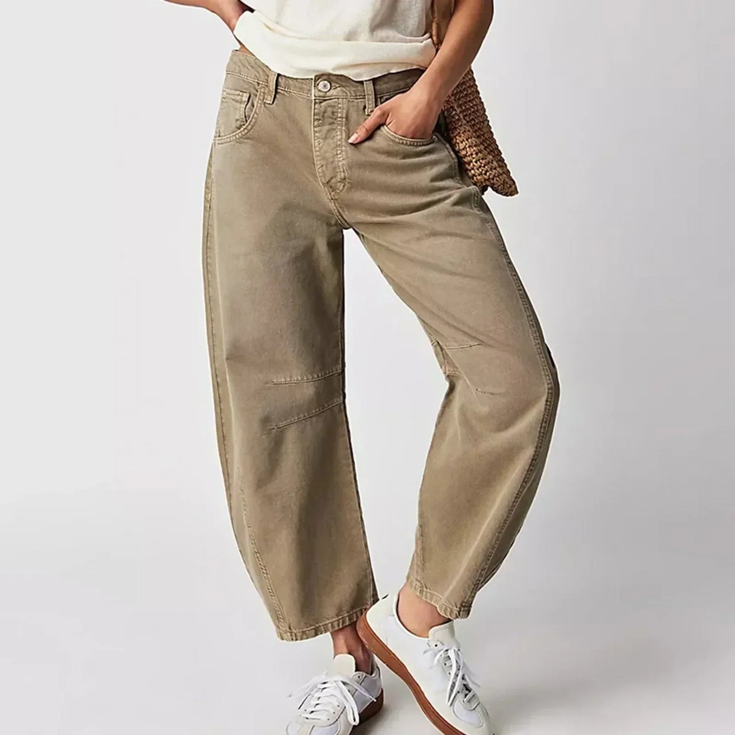 Comfort dames jeans met wijde pijpen