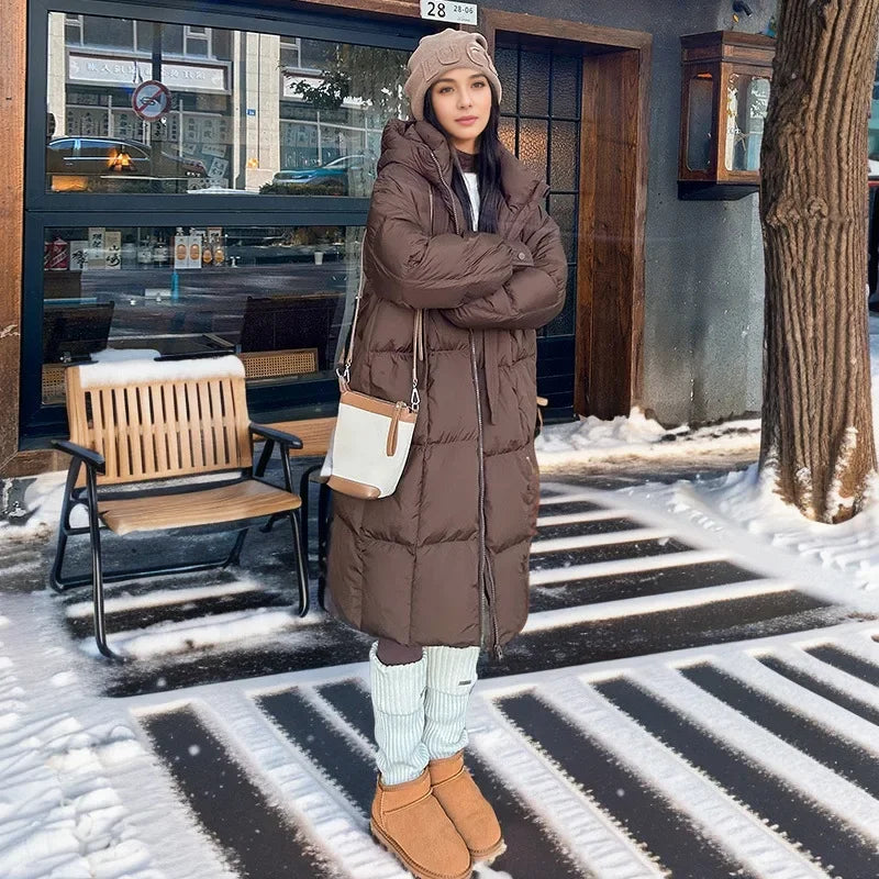 Bernita - Lang winter dons parka jack voor dames met capuchon