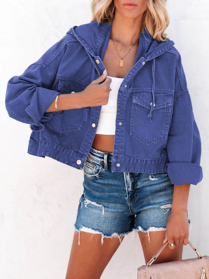 Blauw cropped denim jack
